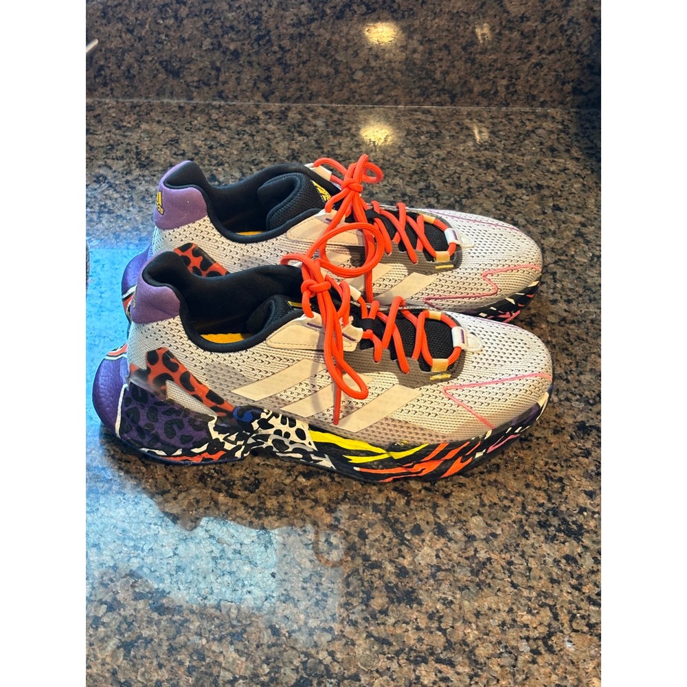 Adidas Rich Mnisi X9000L4 Running Shoes Leopard Grey Orange GW6601 womens 8.5